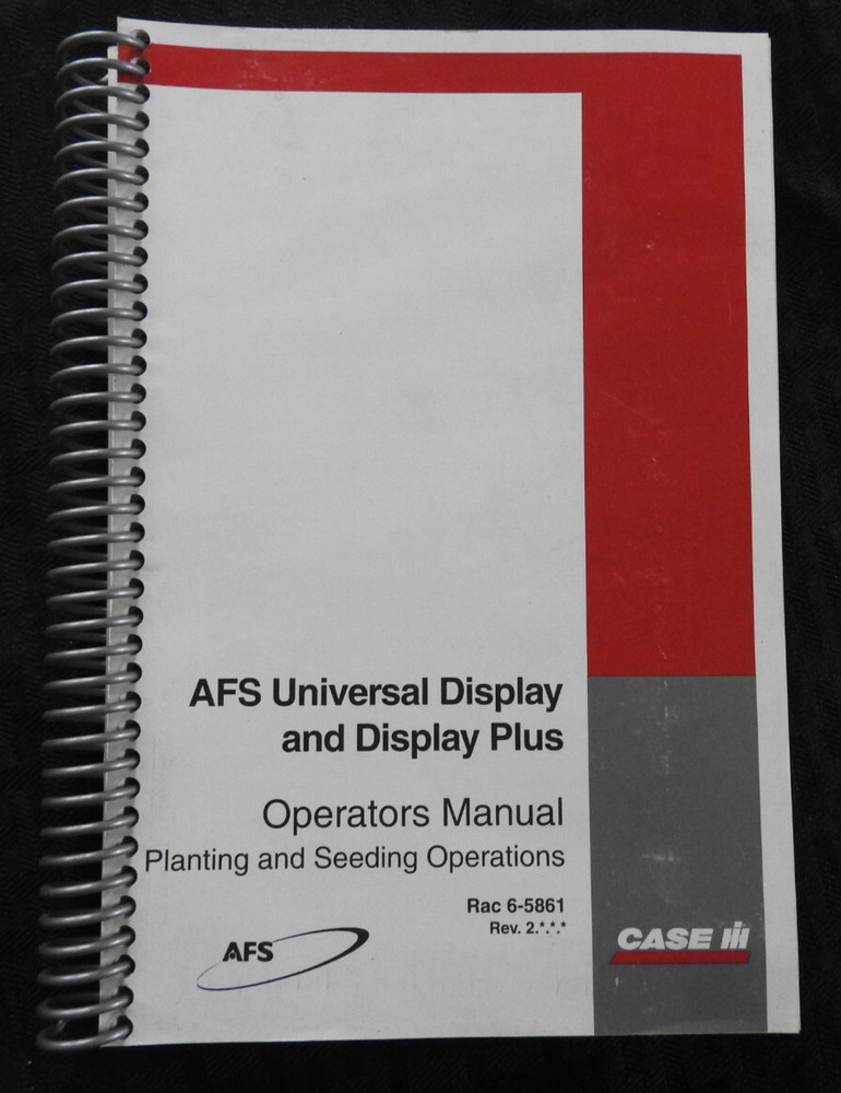 Original Case Ih Afs Universal Display & Plus Planting Seeding Operators Manual