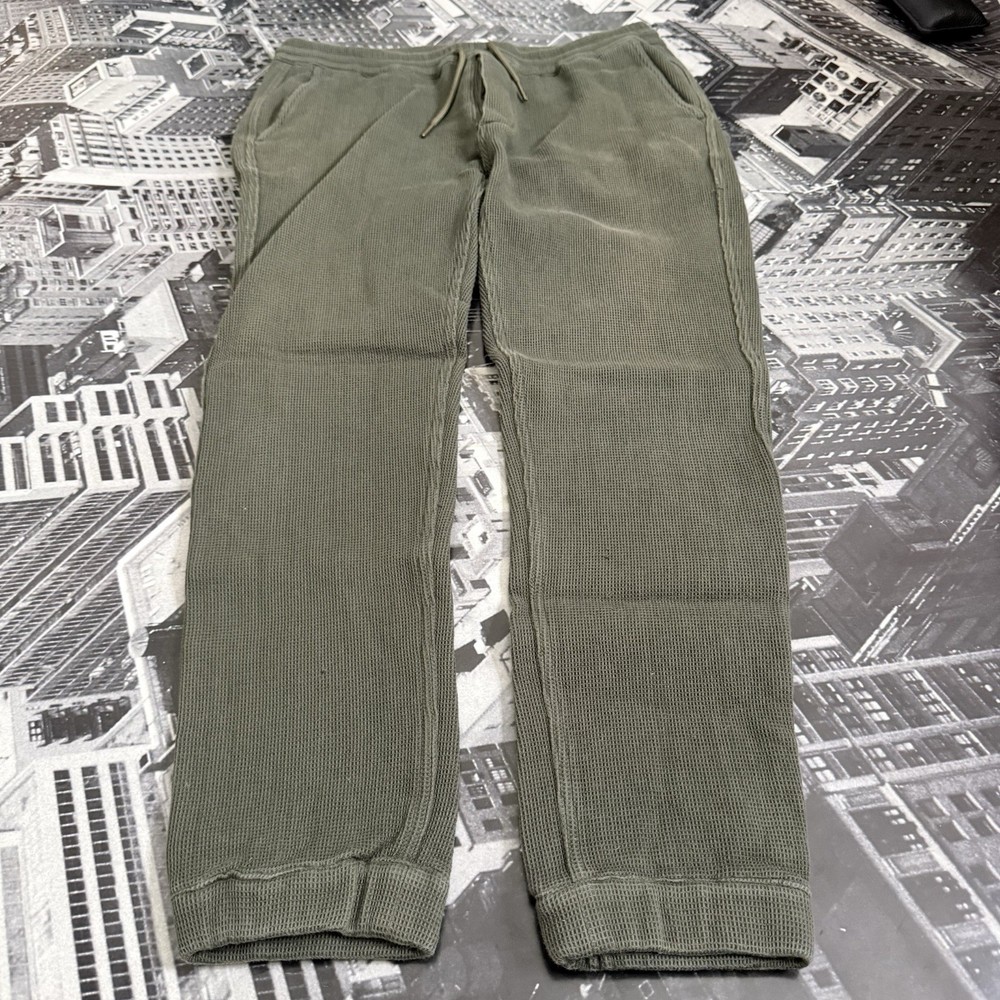 Taylor Stitch | Apres Pants | Olive Waffle | Mens Medium | 100% Organic Cotton