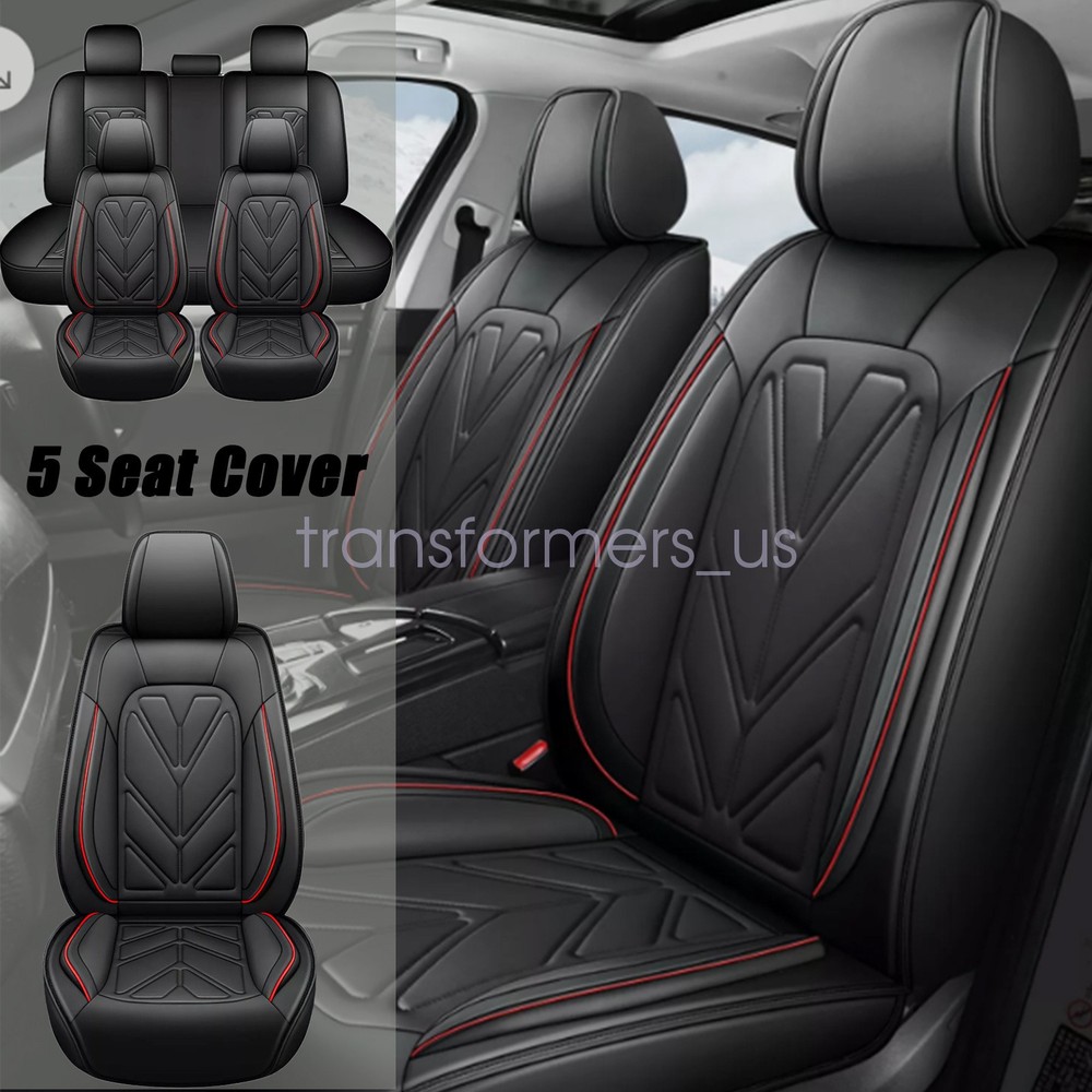 Luxury Leather Full Set Car Seat Covers 5 Seat Cushion Mat Fit For Chevy Blazer
