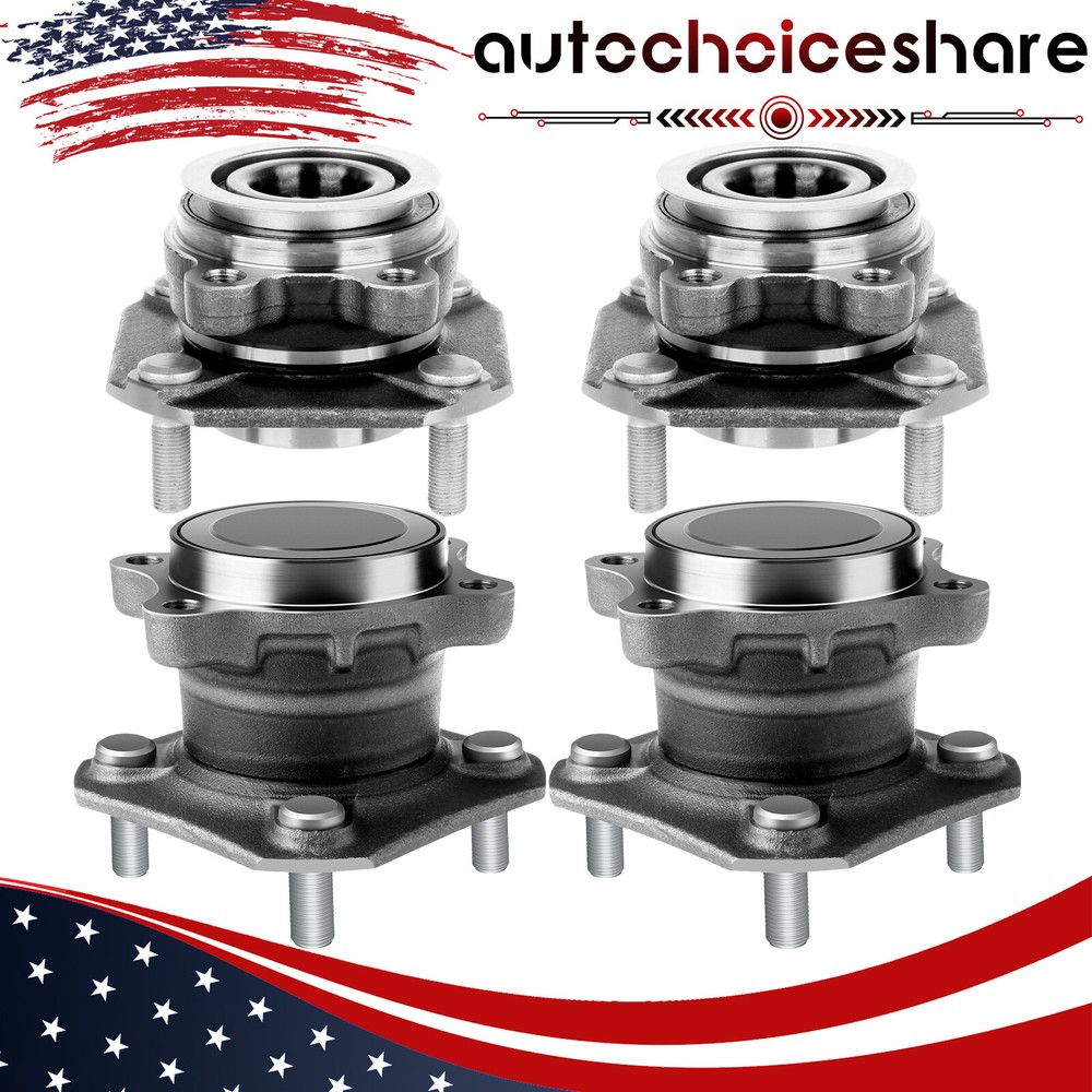 For Nissan Sentra 2.0L 2007-2012 Front Rear Wheel Hub Bearing Assembly Set 4pcs