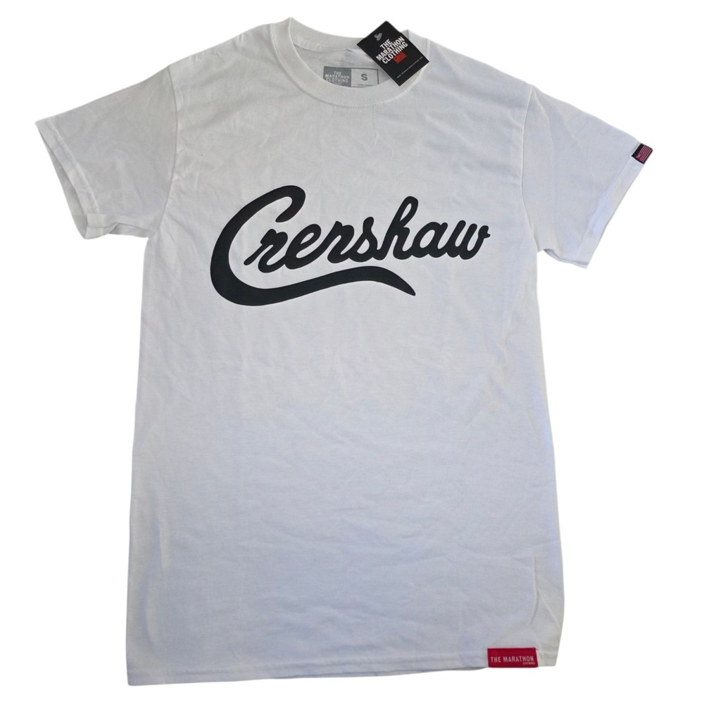 The Marathon Clothing Crenshaw Script Tee Small White T-Shirt Nipsey Hussle NEW