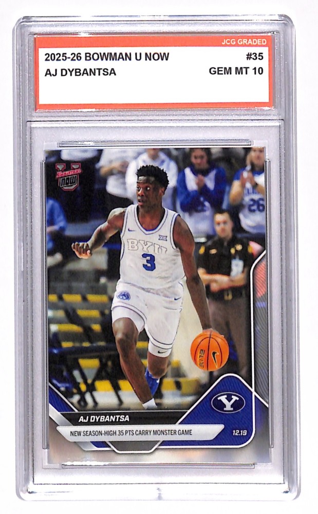 AJ Dybantsa 2025-26 Bowman U Now #35 BYU Graded Gem Mint 10