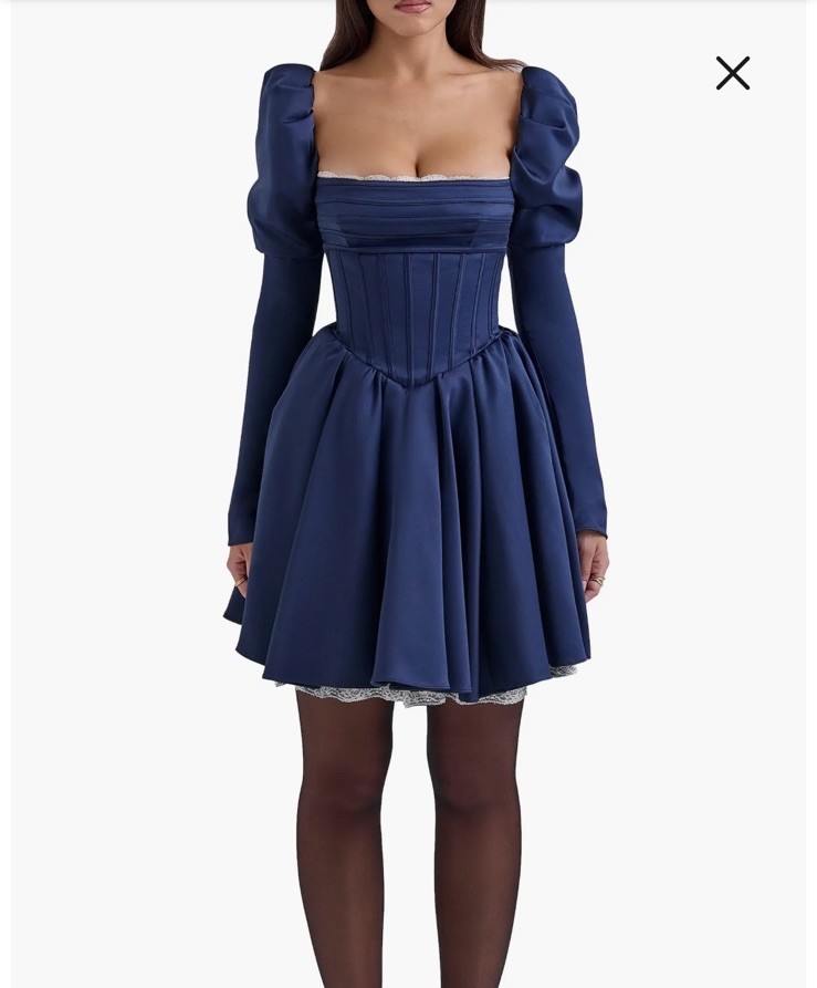 House of CB Venetia Puff Shoulder Lace Corset Minidress