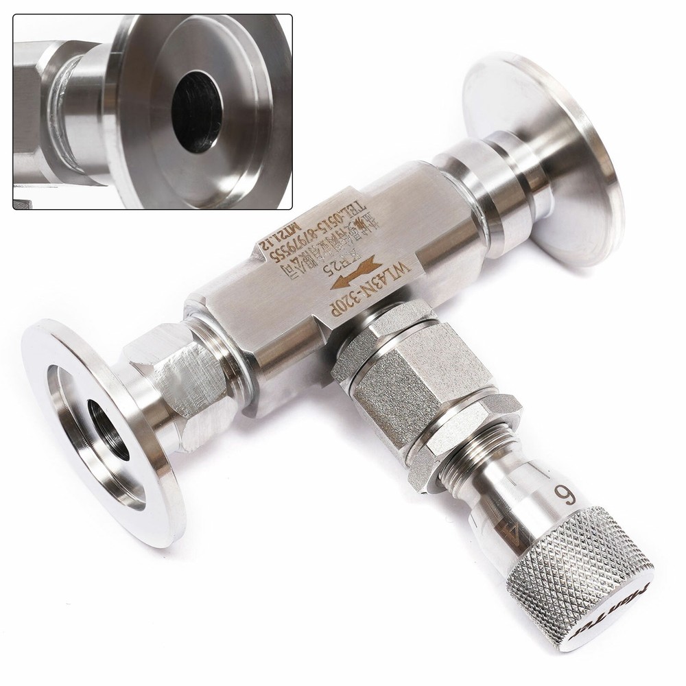 KF25 High Vacuum Metering Valve Bellows Sealed 304 Stainless Steel Control Valve