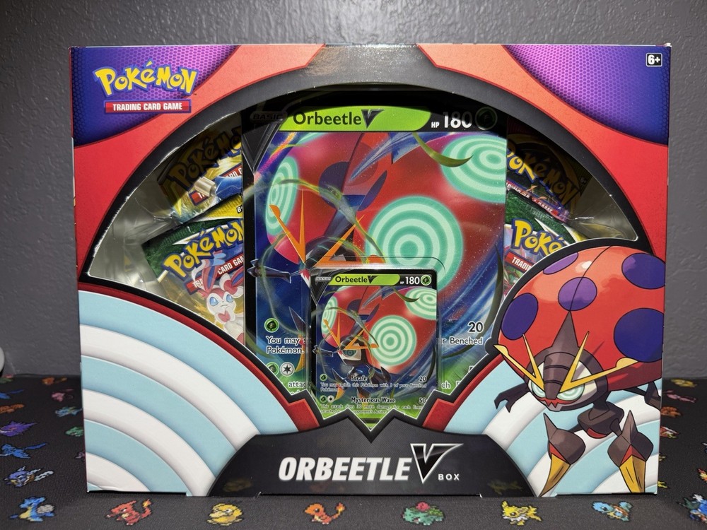 Pokemon TCG Orbeetle V Box - 2x Evolving Skies & 1x Cosmic Eclipse Sealed Packs