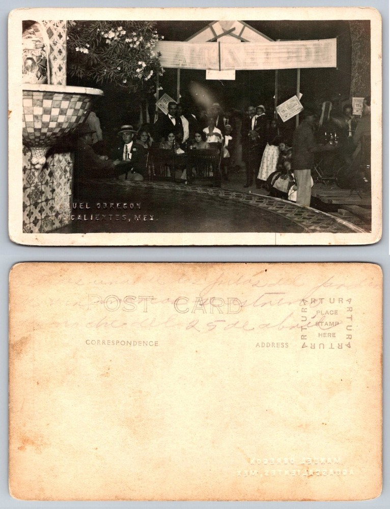 Vintage RPPC Aguascalientes Mexico Obregon Artura Real Photo Postcard
