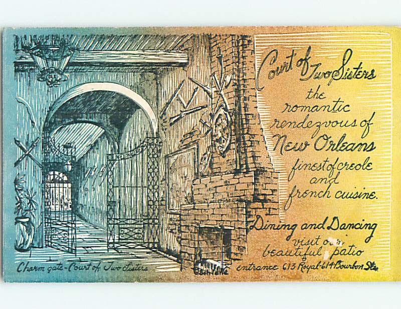Unused Pre-1980 COURT OF TWO SISTERS RESTAURANT New Orleans Louisiana LA s0839