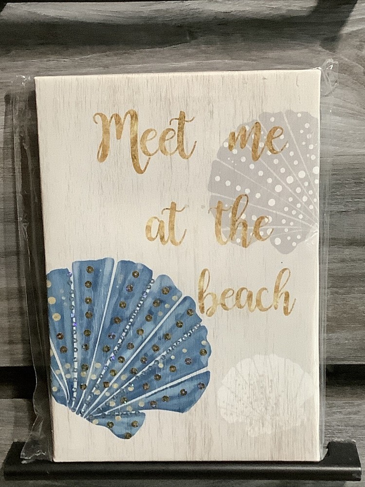 Special Moments Wall Art Meet Me at The Beach, Shells, Saltwater Canvas Print
