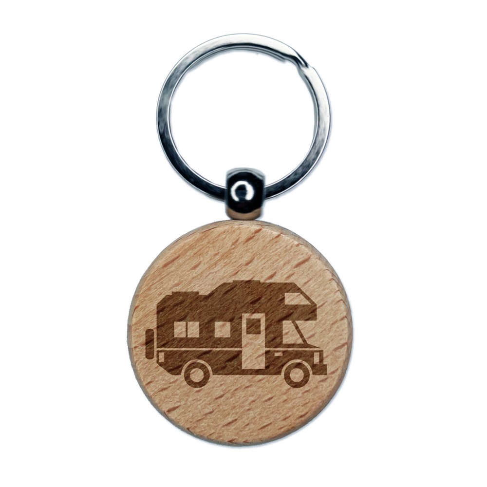 Engraved Wood RV Keychain for Camping Family Road Trips