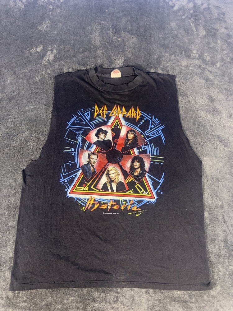 Vintage Def Leppard Hysteria World Tour 1988 T-Shirt Sleeveless Black X-Large
