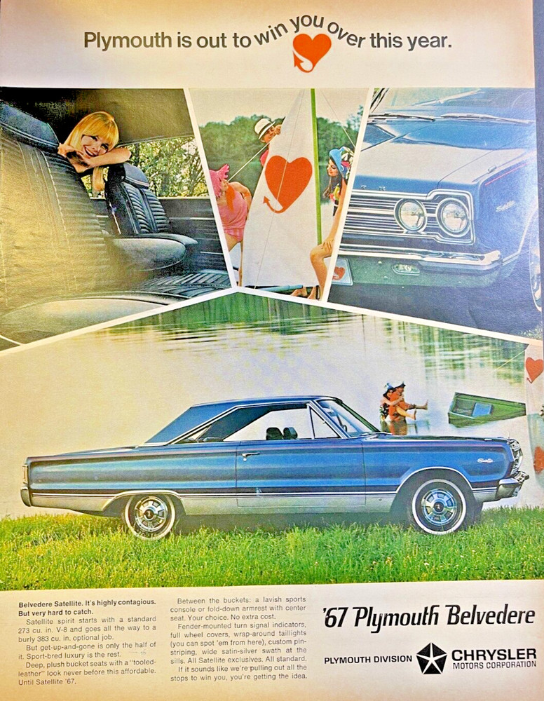 Vintage Magazine Advertisement 1967 Plymouth Belvedere
