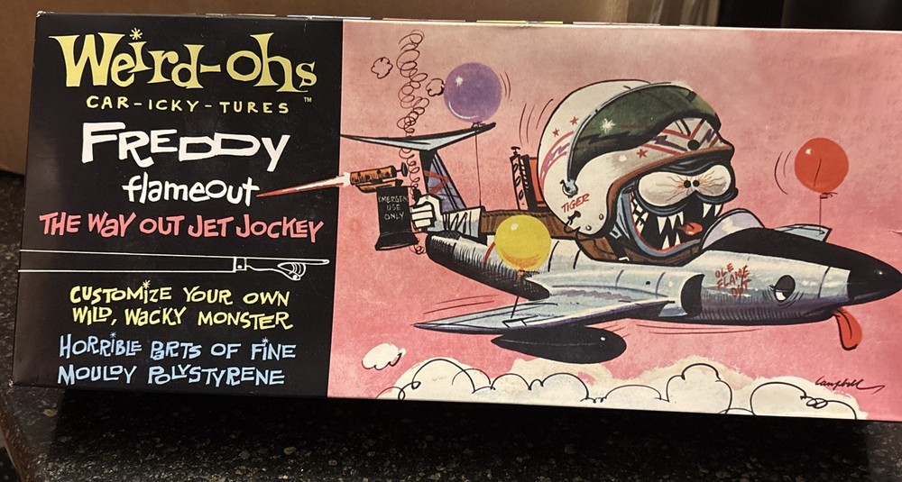 HAWK 16006 Weird-Ohs Freddy Flameout Figure w/Airplane Plastic Model Kit~ Sealed