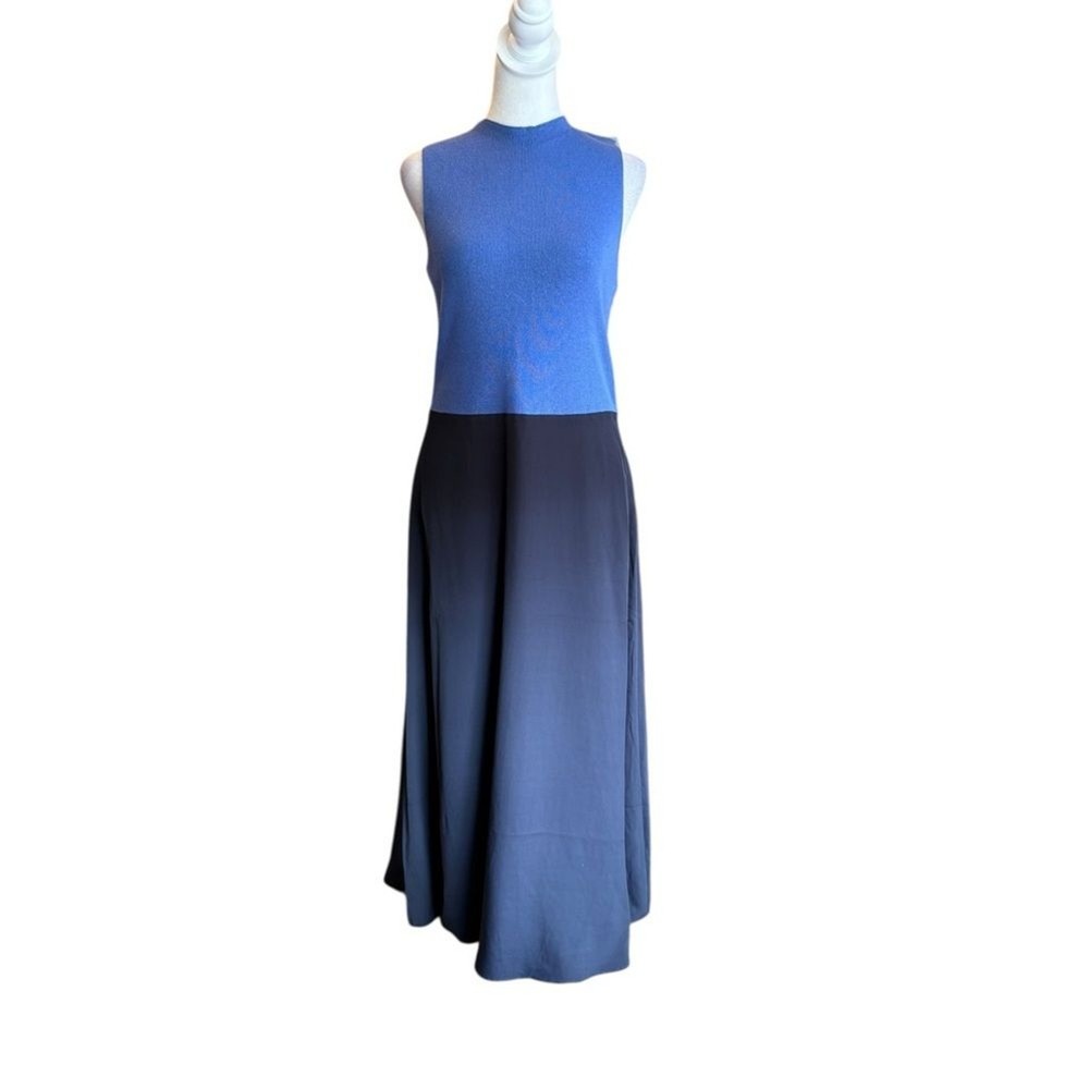 Ann Taylor Midi Dress Blue Navy Color Block Women’s Size Small NEW With Tags