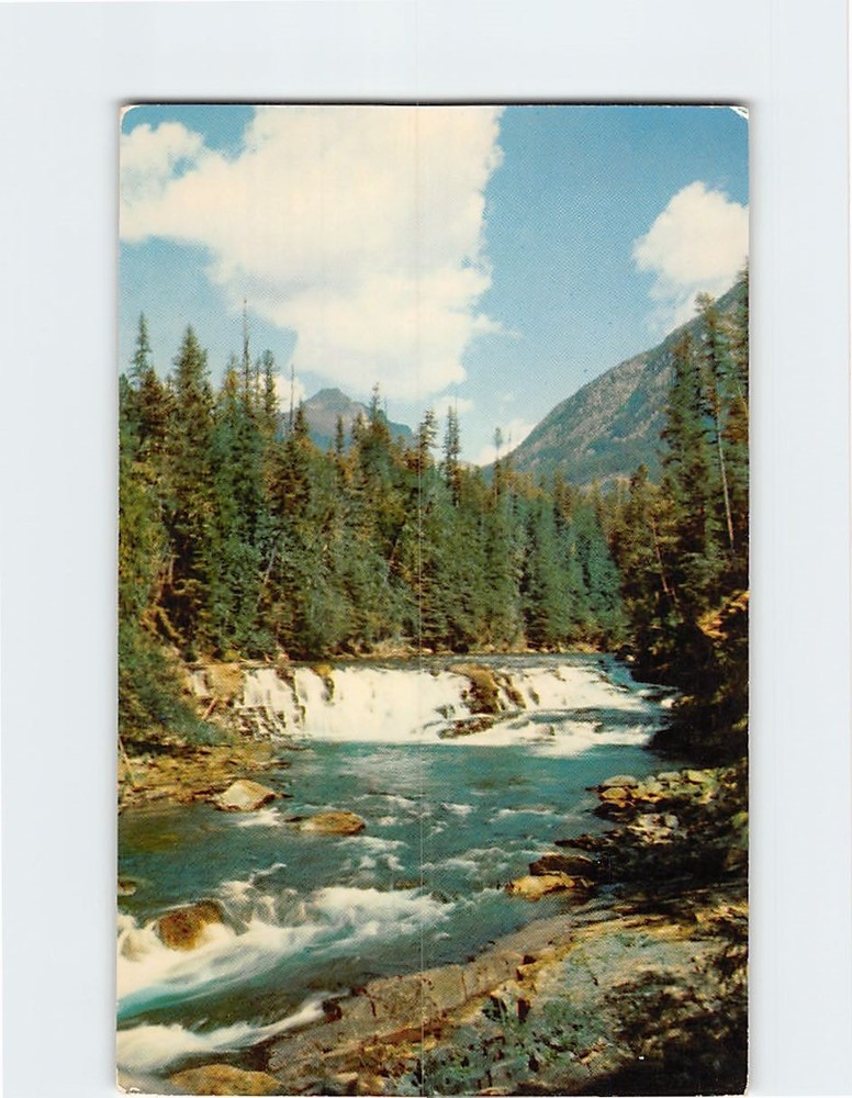 Postcard McDonald Falls Glacier National Park Montana USA