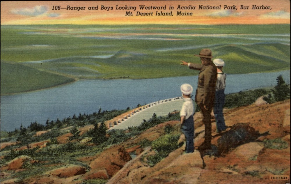 Acadia National Park Bar Harbor Maine vintage postcard k331-image