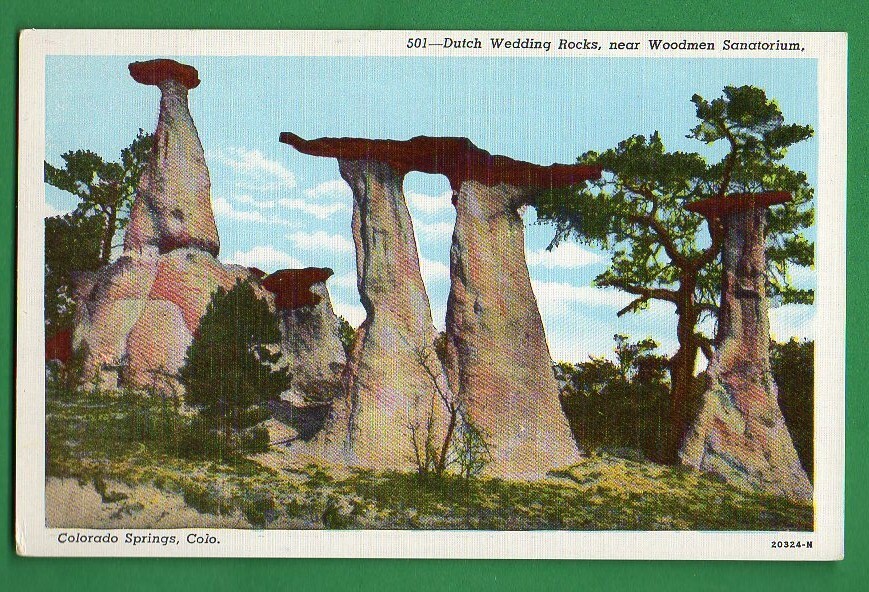 Dutch Wedding Rocks, Near Woodmen Sanatorium, Colorado Postcard 37