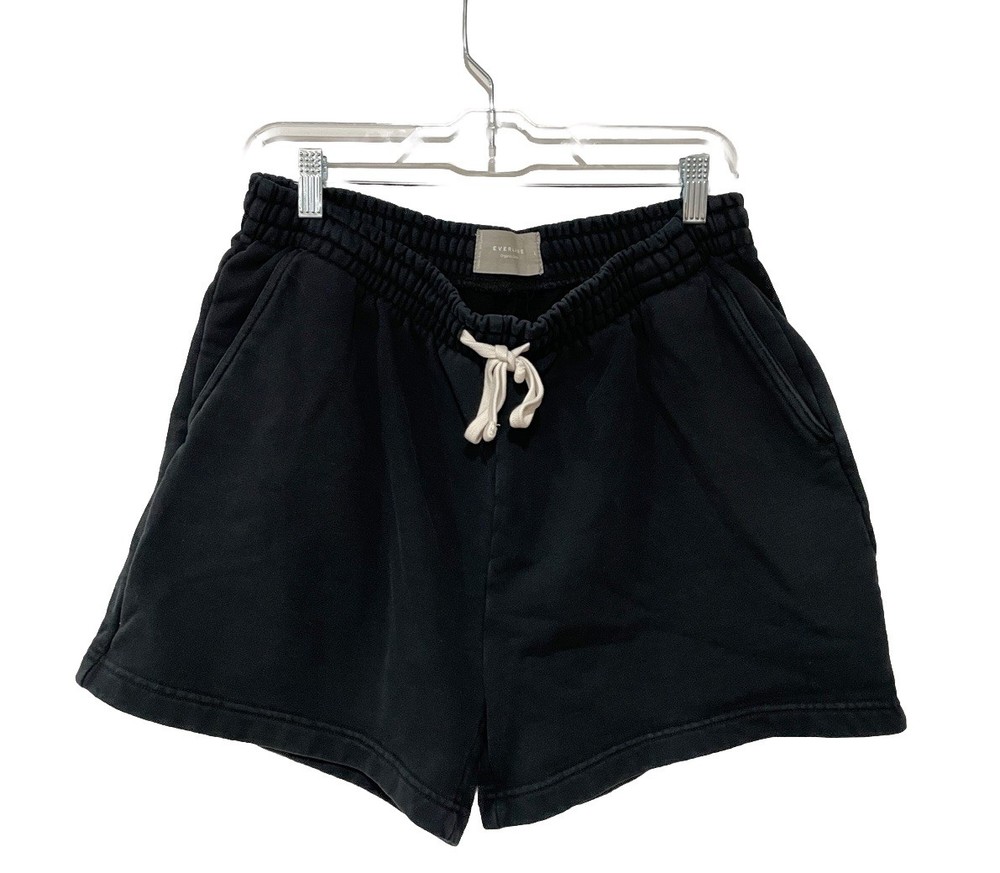 Everlane Black Terry Line Shorts Size Large