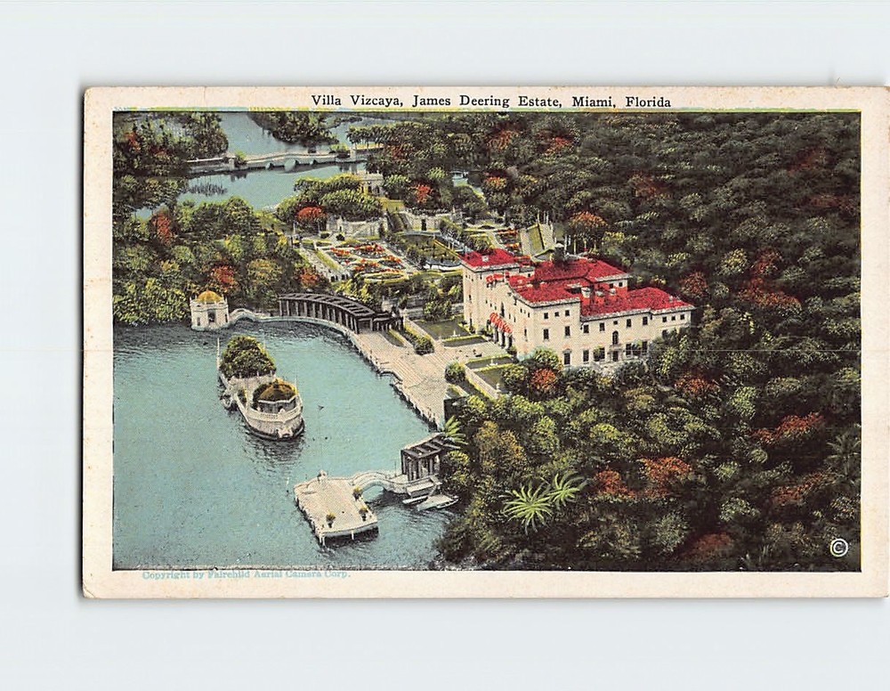 Postcard Villa Vizcaya James Deering Estate Miami Florida USA