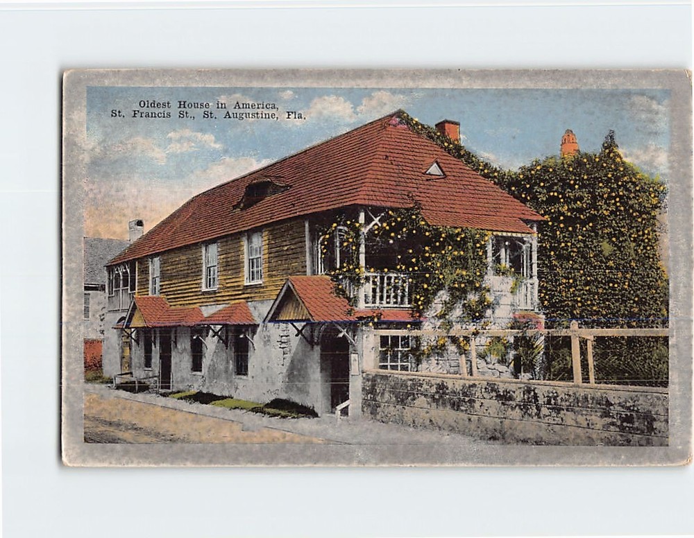 Postcard Oldest House Saint Francis Street St. Augustine Florida USA America