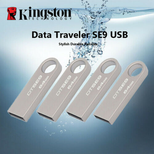 Kingston 64GB DTSE9 Metal USB 2.0 Flash Drive Silver Memory Stick