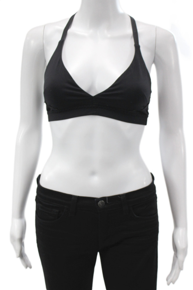 Lululemon Womens Stretch Knit Spaghetti Strap V Neck Sports Bra Black Size 4Free Shipping in US $100+ Orders | $6.95 Orders Below
