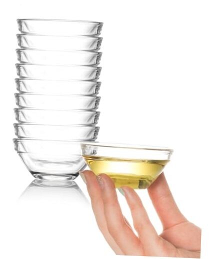 Mini Glass Prep Bowls 3in 2.5oz Small Stackable Pinch Bowls Set of 10