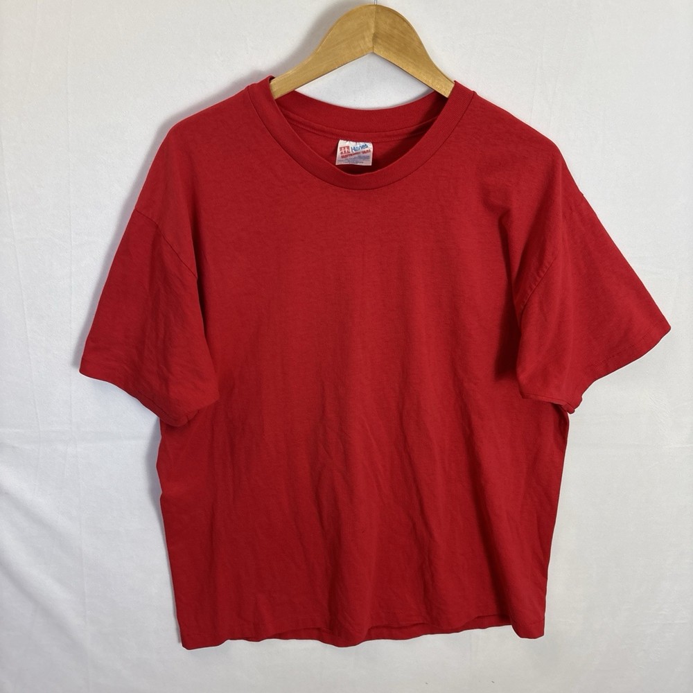 Vintage Hanes Heavyweight 50/50 Red  T Shirt Size XL