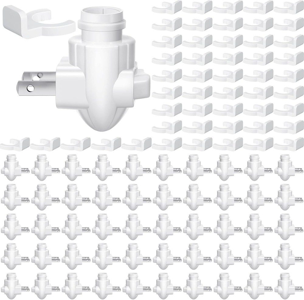 Versatile 50 Pack Plug-in Night Light Base with Mounting Clips - Easy-to-Install