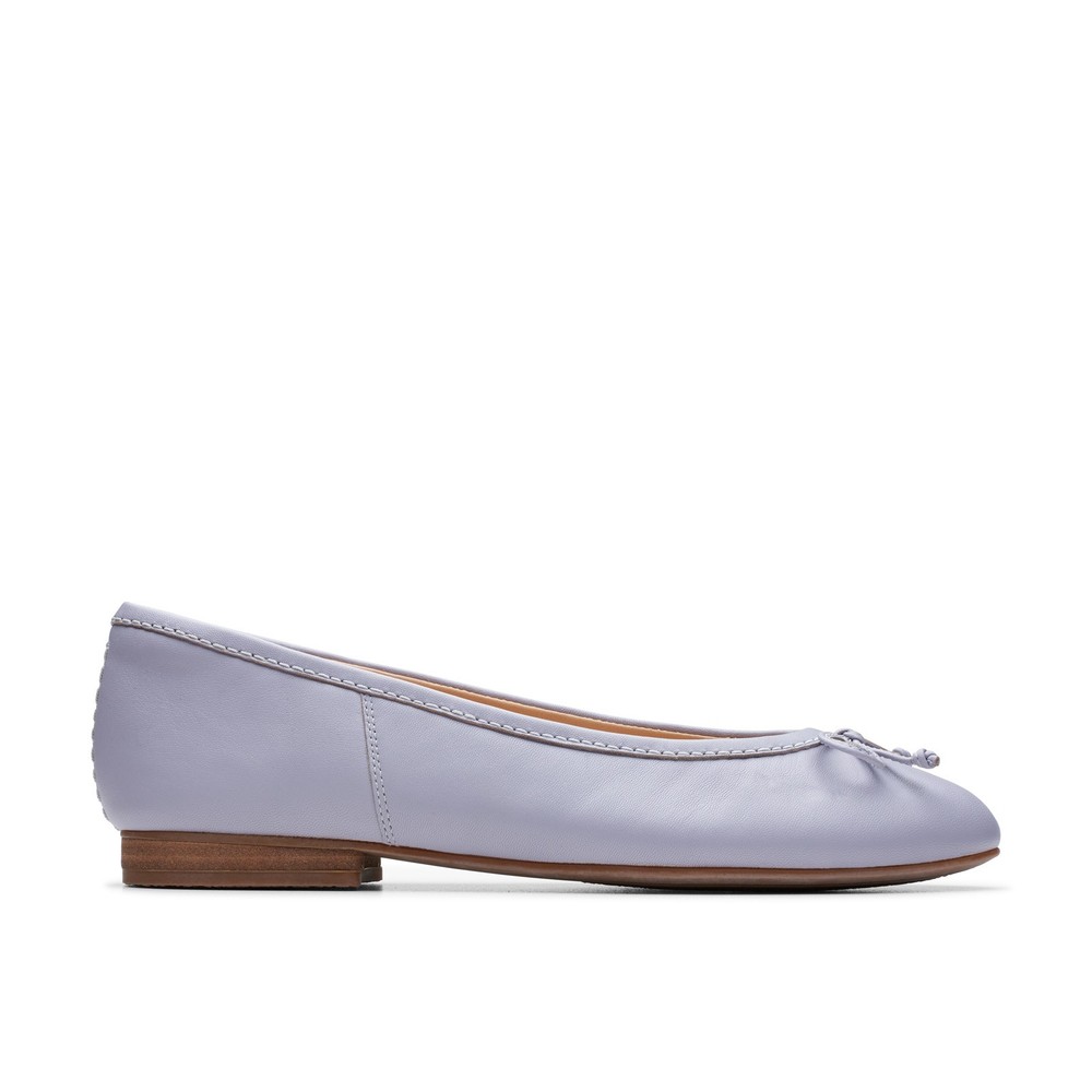 Clarks Fawna Lily 26176375 Womens Purple Leather Ballet Flats Shoes 6.5