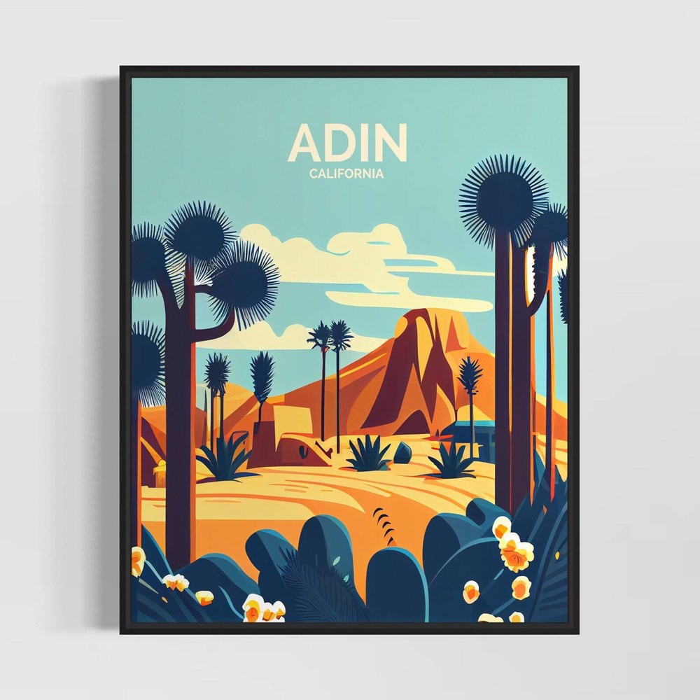 Adin California Retro Art Print Adin Wall Art Illustration Adin Vintage Minimal