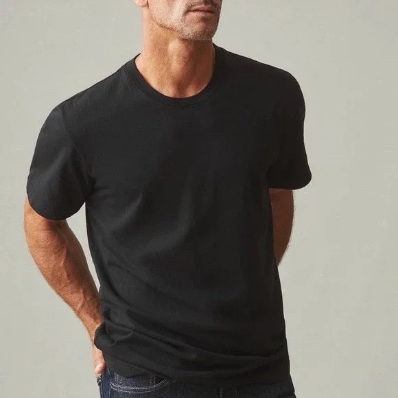 American Giant Mens Crew Neck T Shirt Black Size L Made in USA Cotton Basic Tee