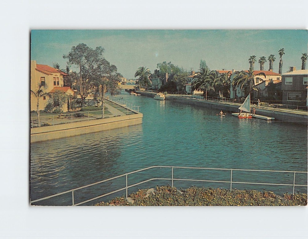 Postcard Picturesque Canals in Long Beach California USA