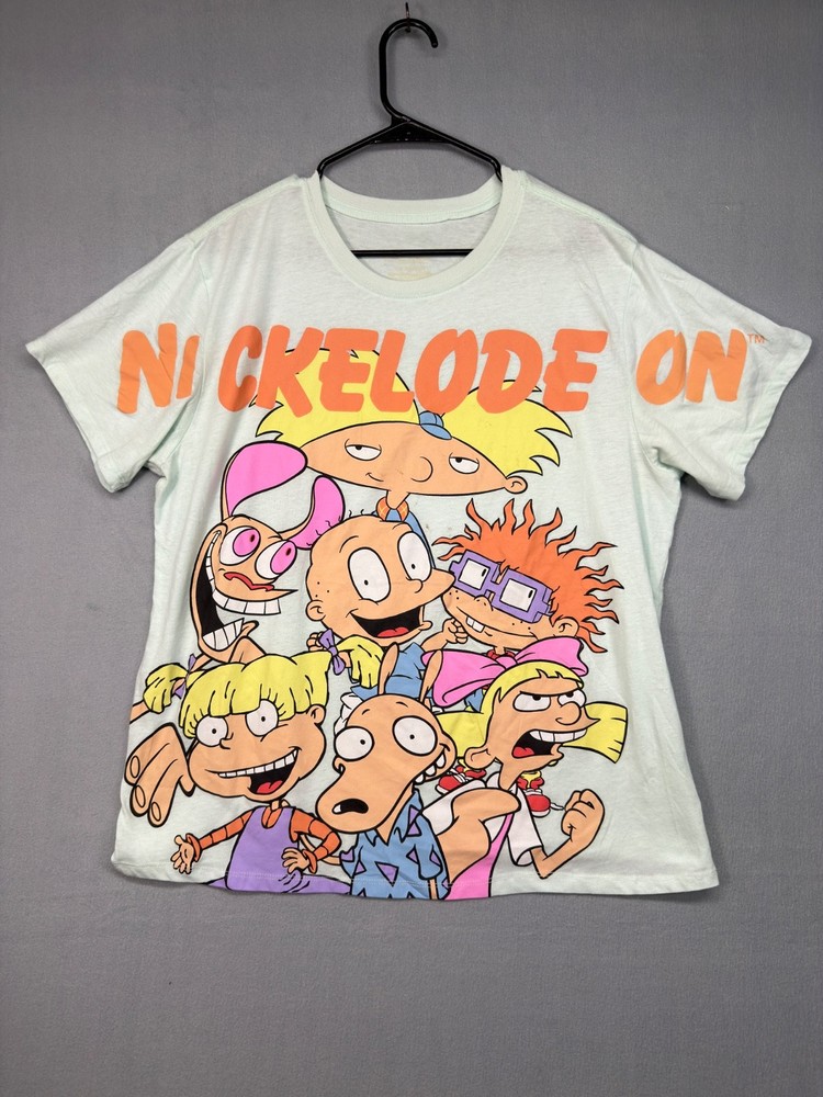 Nickelodeon Rugrats T Shirt 2XL Mens Cartoon Graphic Tee Reptar Tommy Chuckie