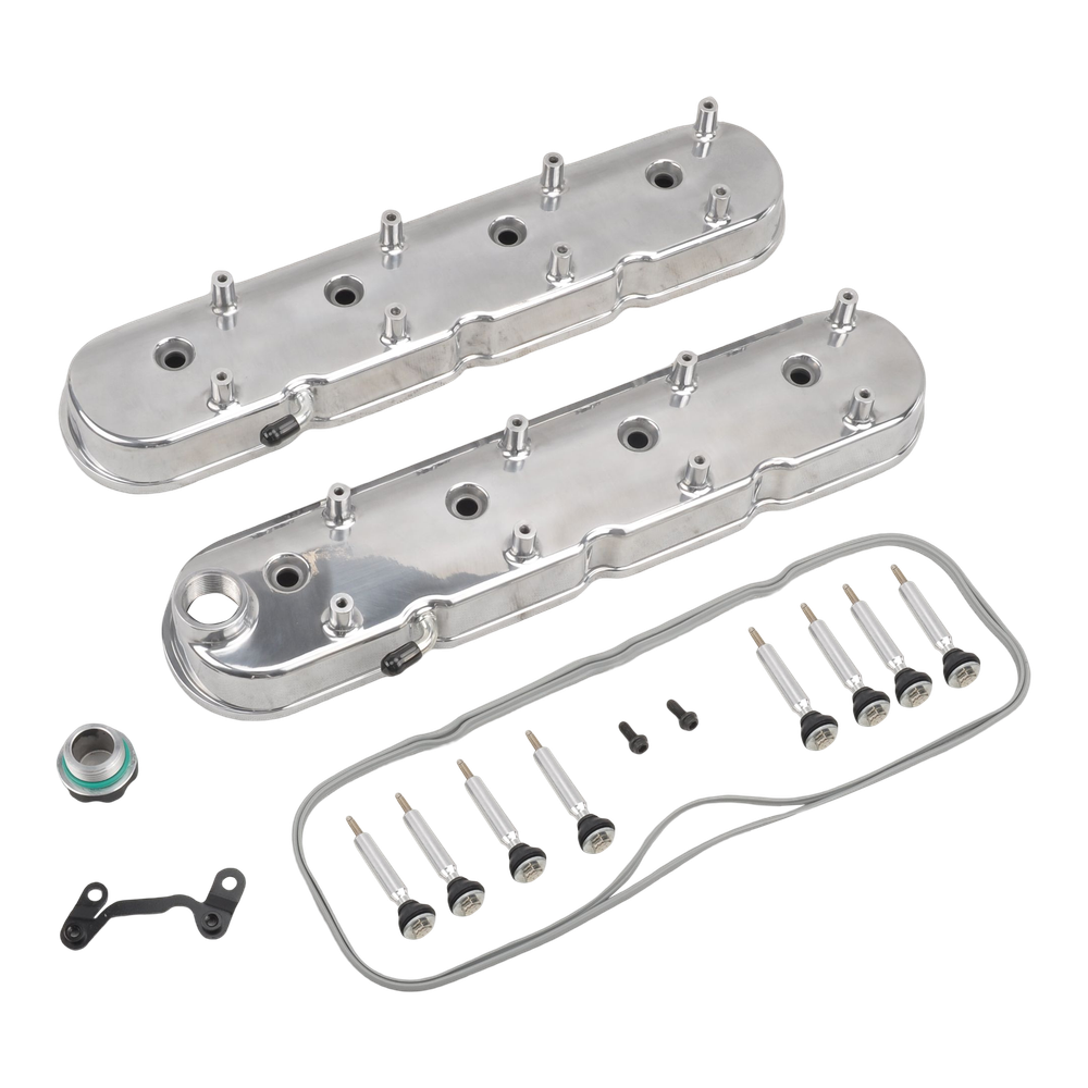GM LS Cast Polished Aluminum Valve Covers w/ Coil Mounts for LS1 LS2 LS3 5.3 6.0