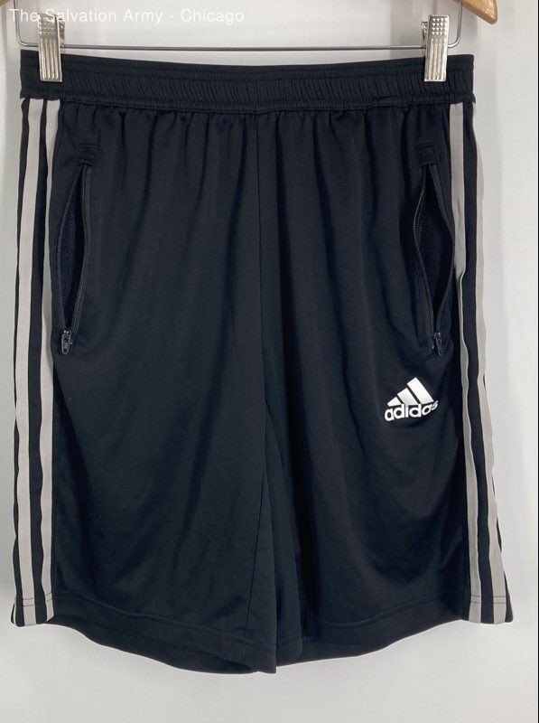 Adidas Mens Black Pockets Pull On Activewear Athletic Shorts Size Medium