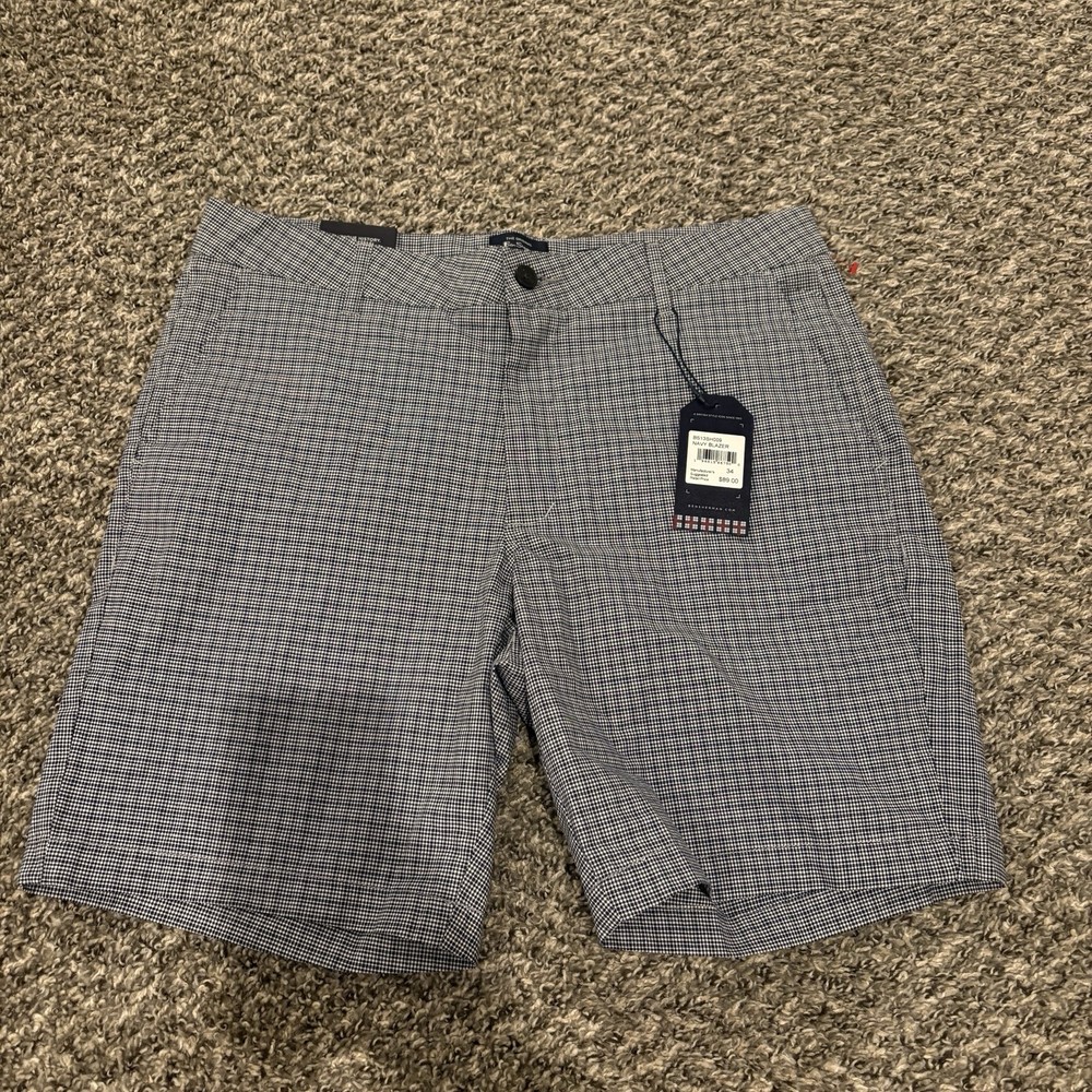 Ben Sherman Mens 34Seersucker Shorts Regular Fit Stretch Stripe Blue White $89