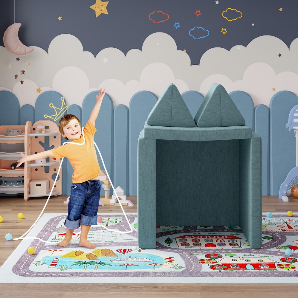 Modular Play Couch for Kids Convertible Foam Sofa Toddler Playroom Fun