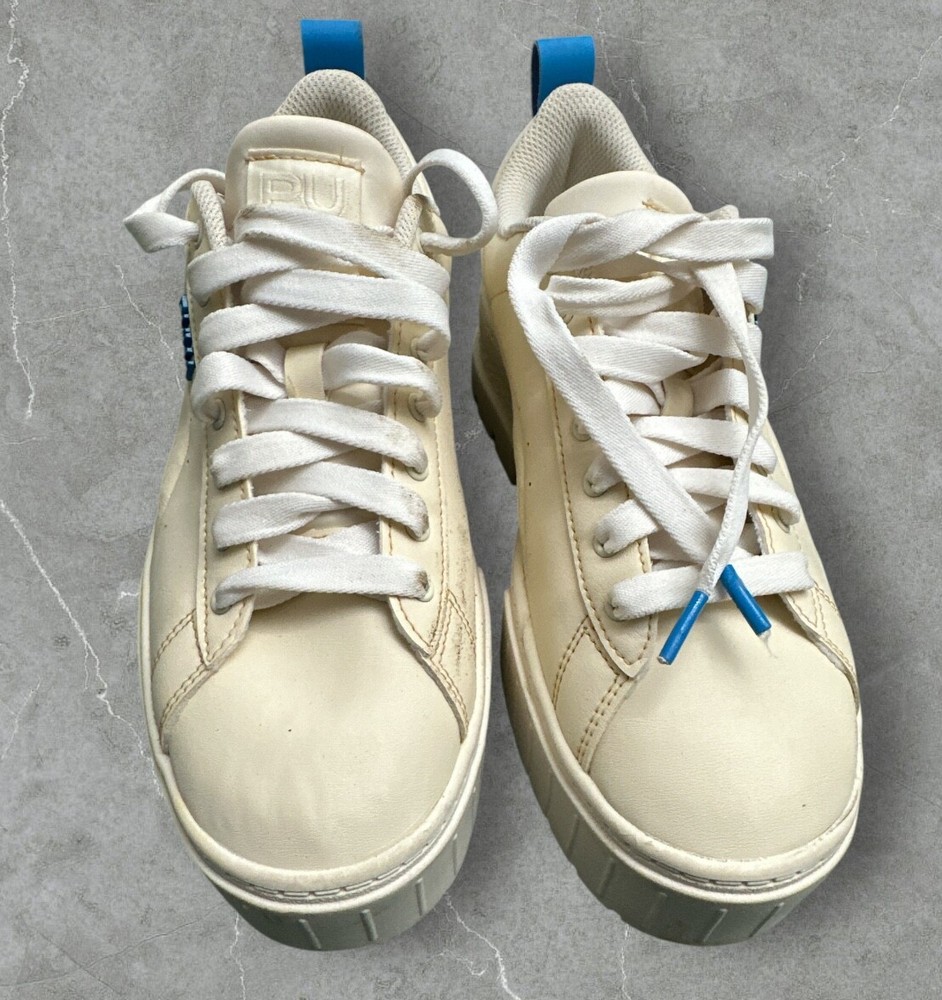 Puma Womens Mayze Infuse Platform Beige Blue Lifestyle Shoes Size 9 384974-02