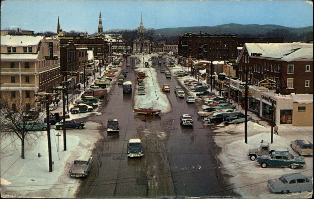 Main Street Keene New Hampshire vintage postcard I948
