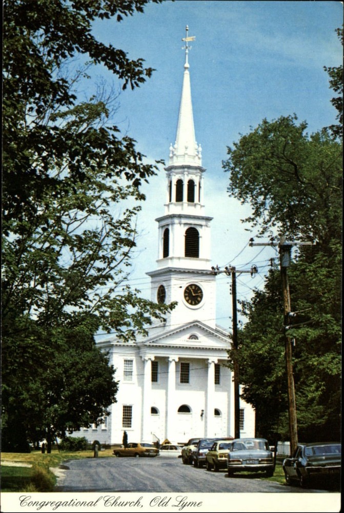 Congregational Church Old Lyme Connecticut ~ postcard sku451