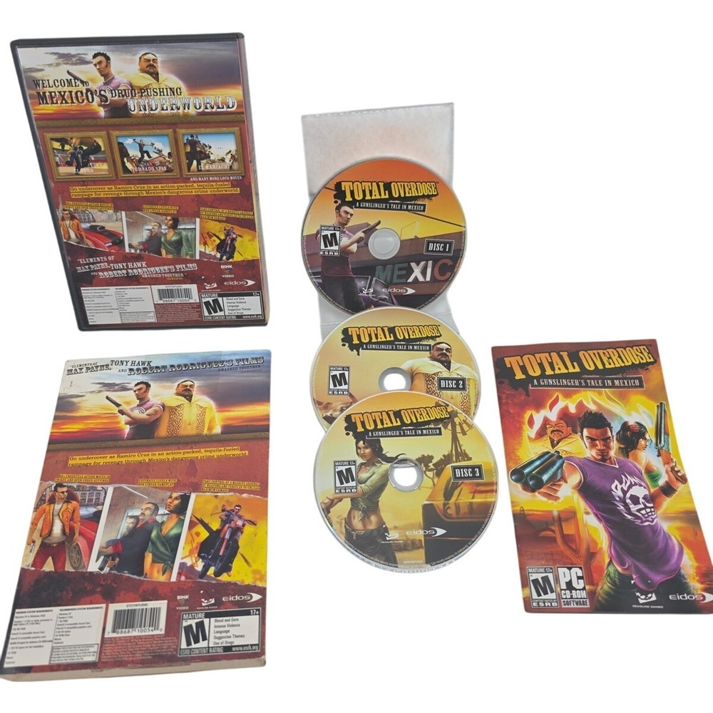 Total Overdose A Gunslinger's Tale in Mexico PC Game 3 Disc Set Complete