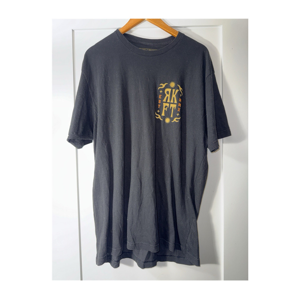 ROKFIT Men's Black Graphic Tiger Crew Neck T-Shirt XL Short Sleeve