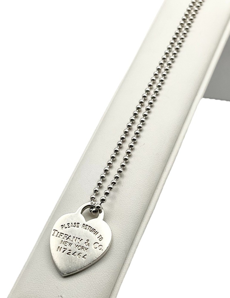 Tiffany & Co Return To Tiffany Heart Tag Dog Tag Necklace 21g Silver