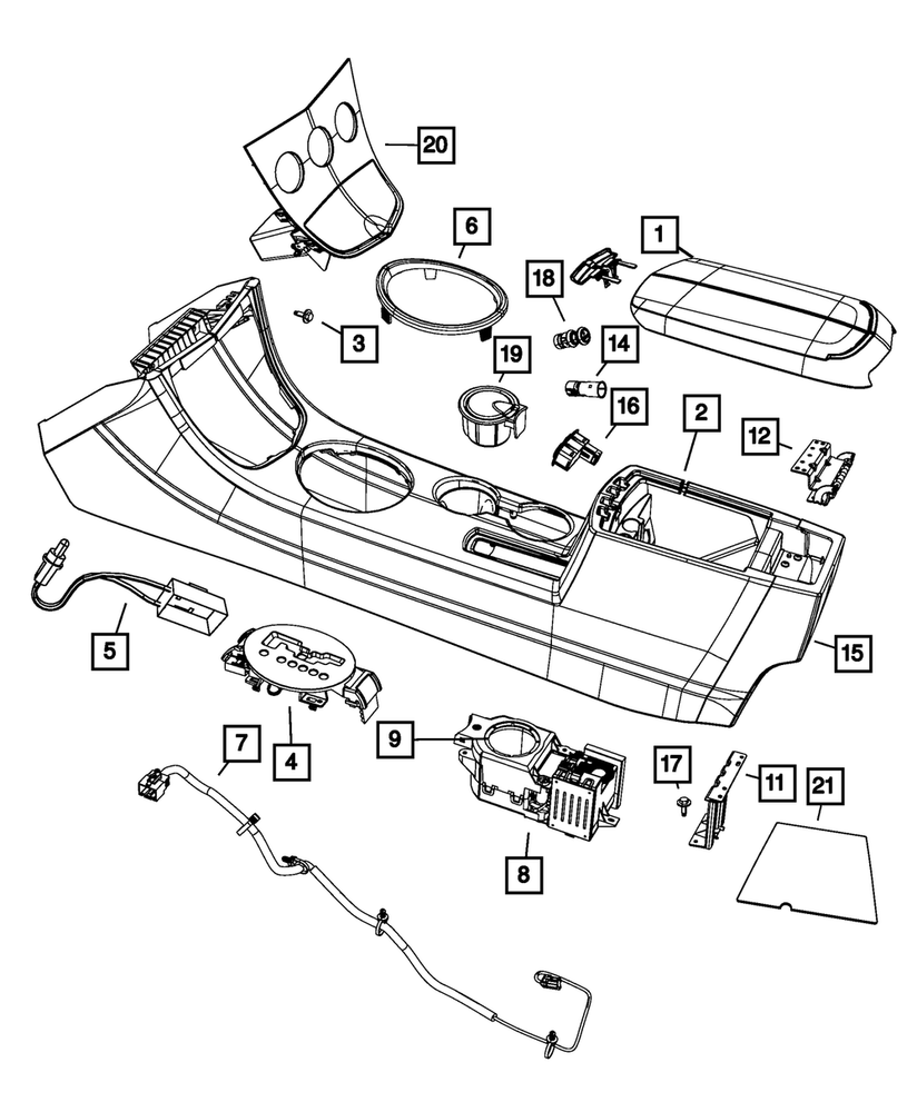 Genuine Mopar Console Armrest 1GM732T1AA