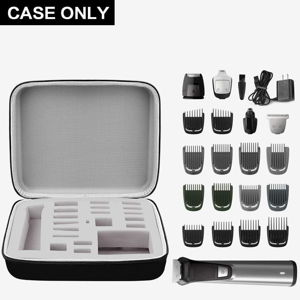Professional Hair & Beard Trimmer with Nose Eyebrow & Mustache Attachments - Rechargeable