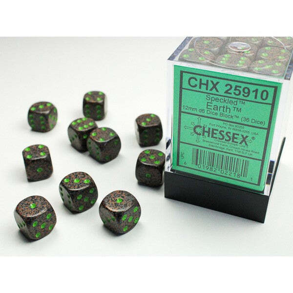 d6 Dice: Set of 36 - Speckled Earth
