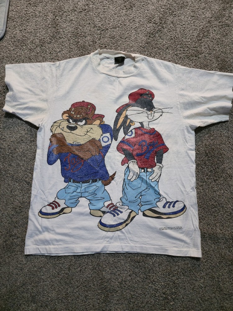 Vintage Looney Tunes T Shirt Men L Tasmanian Devil Taz Bugs Bunny Kriss Kross
