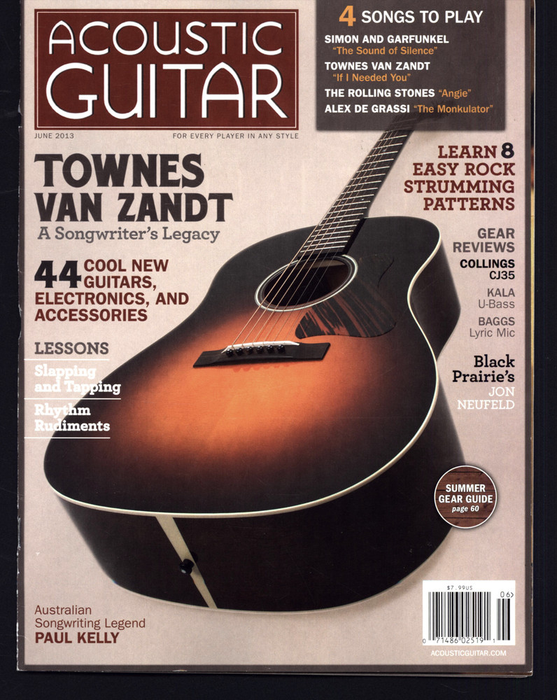 Acoustic Guitar Magazine 2013 June Townes Van Zant Alex De Grassi Black Prairie