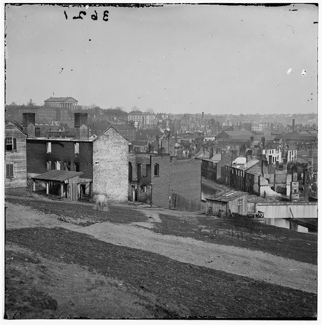 Burnt district,Gamble's Hill,Richmond,Virginia,VA,United States Civil War,1865