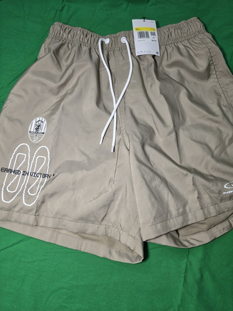 Nike Essential Club Victory Flow Shorts Men's Small IB8255-247 Khaki Mesh Lined